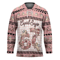 Personalized 67 Valentine's Day Hockey Jersey Vintage Rose And Cupid