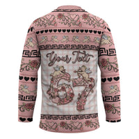 Personalized 67 Valentine's Day Hockey Jersey Vintage Rose And Cupid