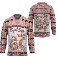 Personalized 67 Valentine's Day Hockey Jersey Vintage Rose And Cupid