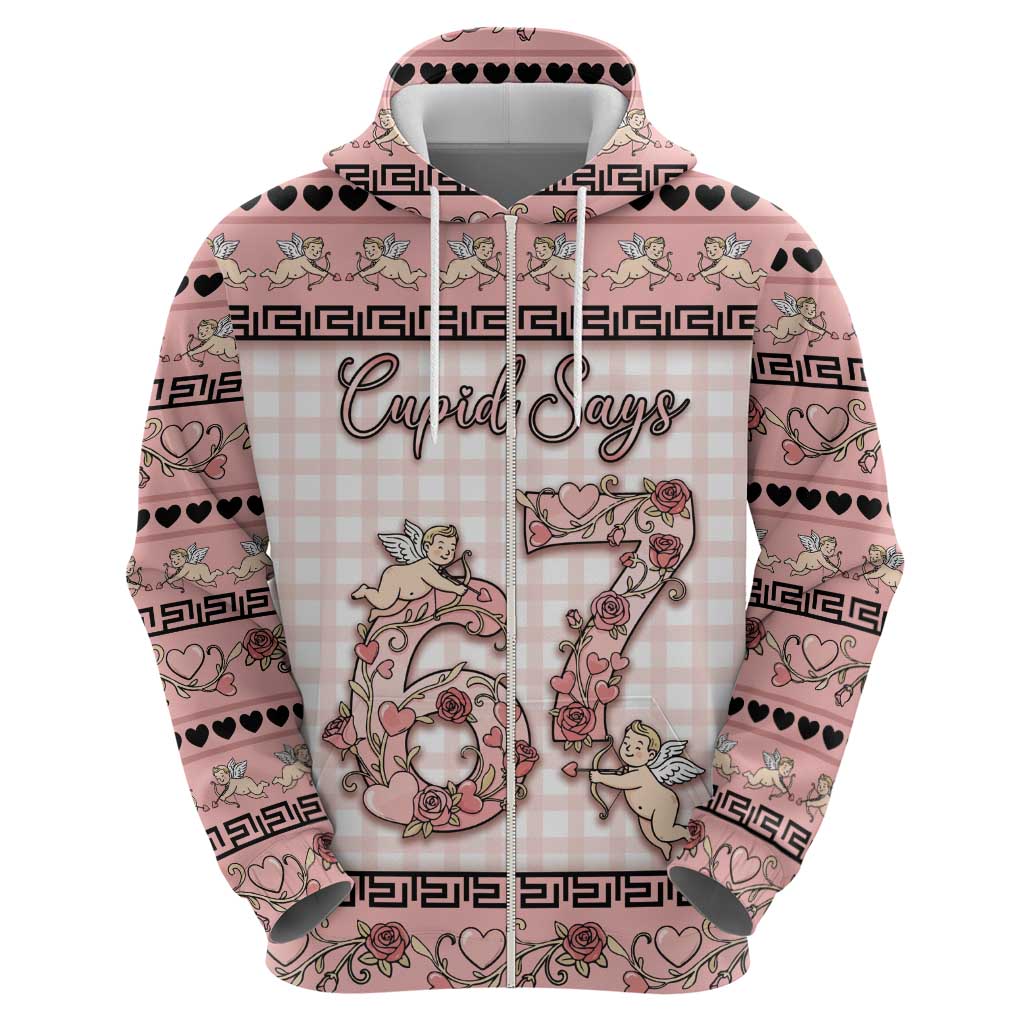 Personalized 67 Valentine's Day Hoodie Vintage Rose And Cupid