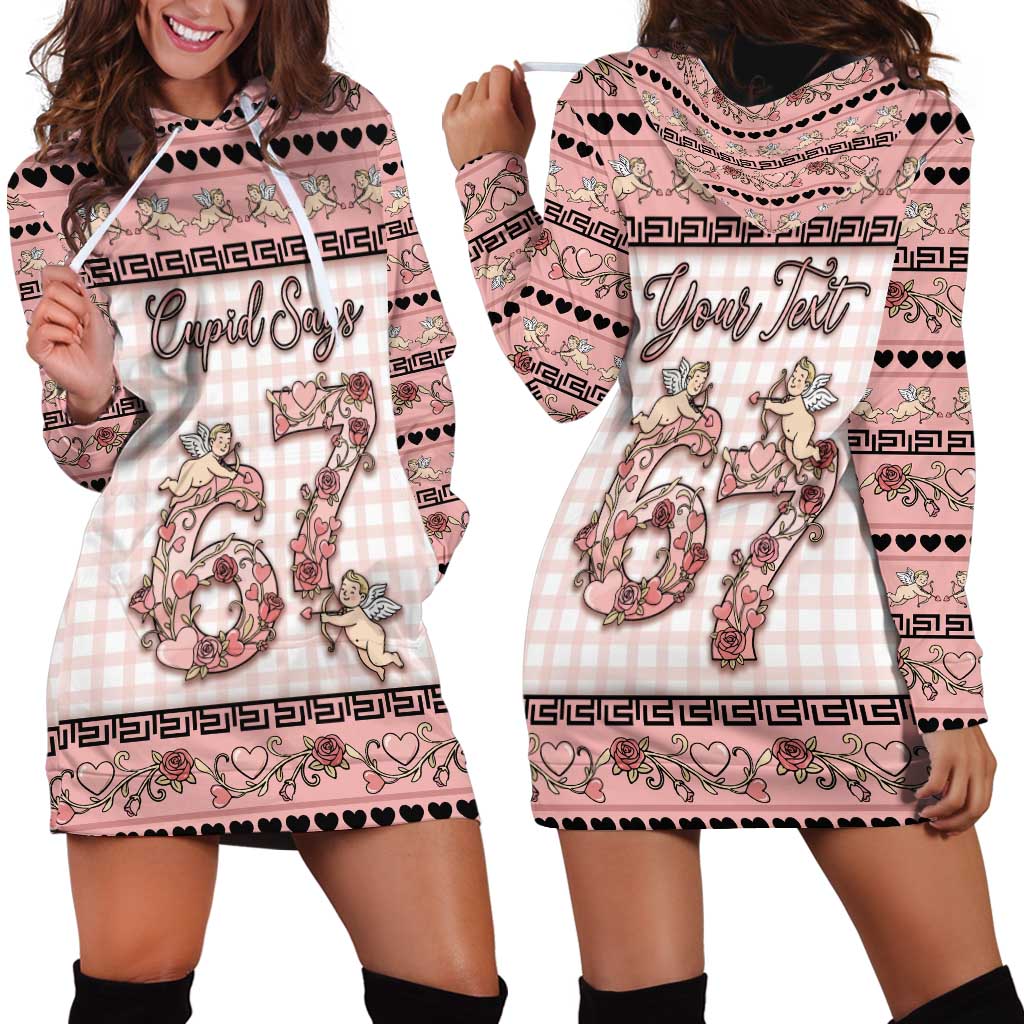 Personalized 67 Valentine's Day Hoodie Dress Vintage Rose And Cupid