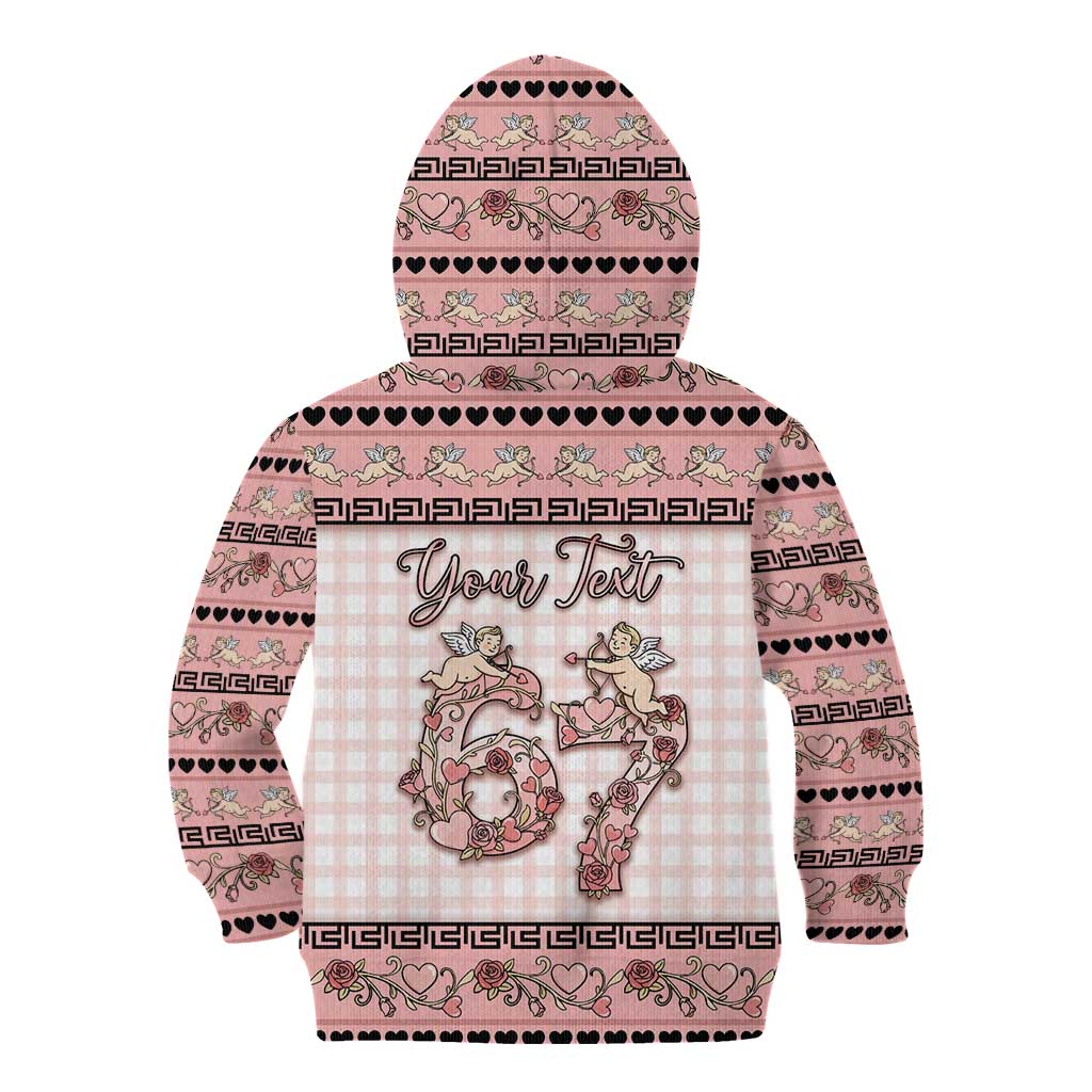 Personalized 67 Valentine's Day Kid Hoodie Vintage Rose And Cupid