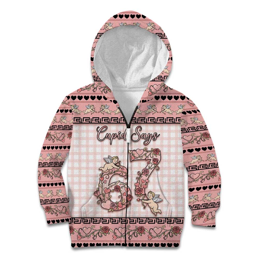 Personalized 67 Valentine's Day Kid Hoodie Vintage Rose And Cupid