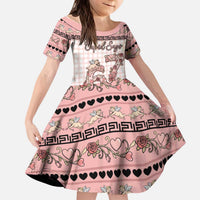 Personalized 67 Valentine's Day Kid Short Sleeve Dress Vintage Rose And Cupid