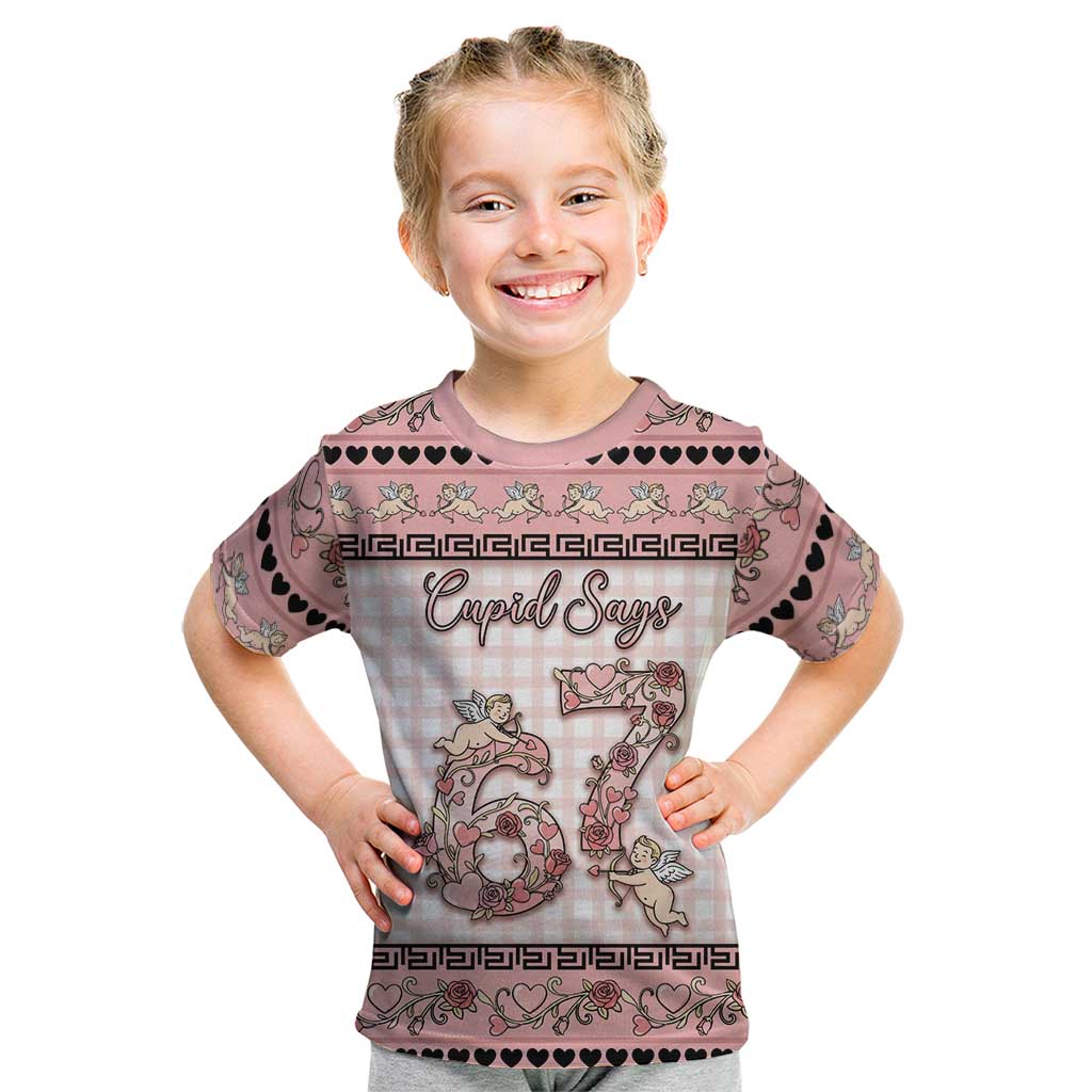 Personalized 67 Valentine's Day Kid T Shirt Vintage Rose And Cupid