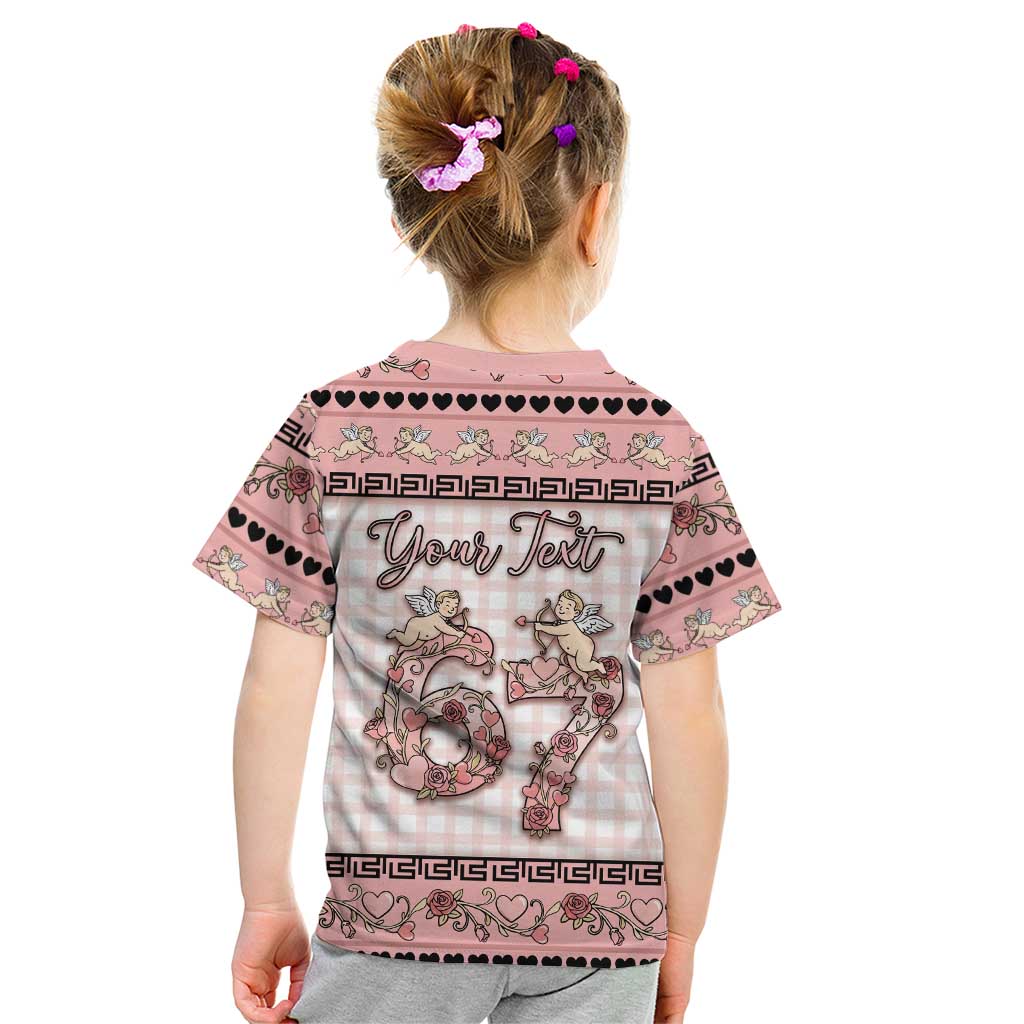 Personalized 67 Valentine's Day Kid T Shirt Vintage Rose And Cupid