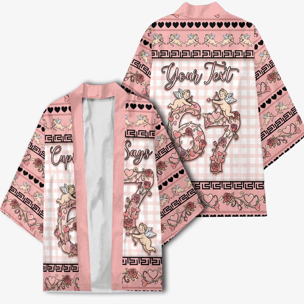 Personalized 67 Valentine's Day Kimono Vintage Rose And Cupid