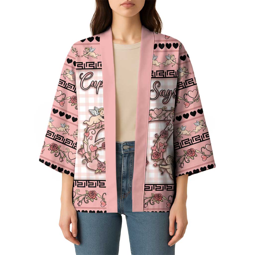Personalized 67 Valentine's Day Kimono Vintage Rose And Cupid