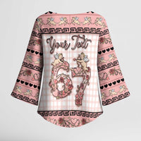 Personalized 67 Valentine's Day Kimono Sleeve Blouse Vintage Rose And Cupid
