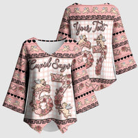 Personalized 67 Valentine's Day Kimono Sleeve Blouse Vintage Rose And Cupid