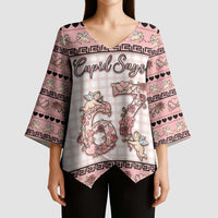 Personalized 67 Valentine's Day Kimono Sleeve Blouse Vintage Rose And Cupid