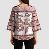 Personalized 67 Valentine's Day Kimono Sleeve Blouse Vintage Rose And Cupid