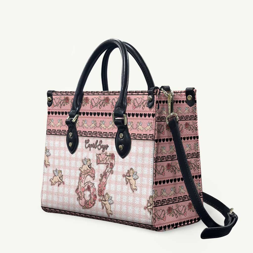 67 Valentine's Day Leather Bag Vintage Rose And Cupid