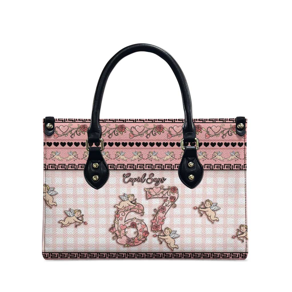 67 Valentine's Day Leather Bag Vintage Rose And Cupid