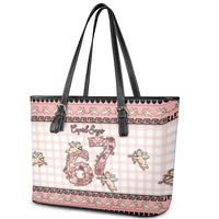 67 Valentine's Day Leather Tote Bag Vintage Rose And Cupid