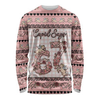 Personalized 67 Valentine's Day Long Sleeve Shirt Vintage Rose And Cupid