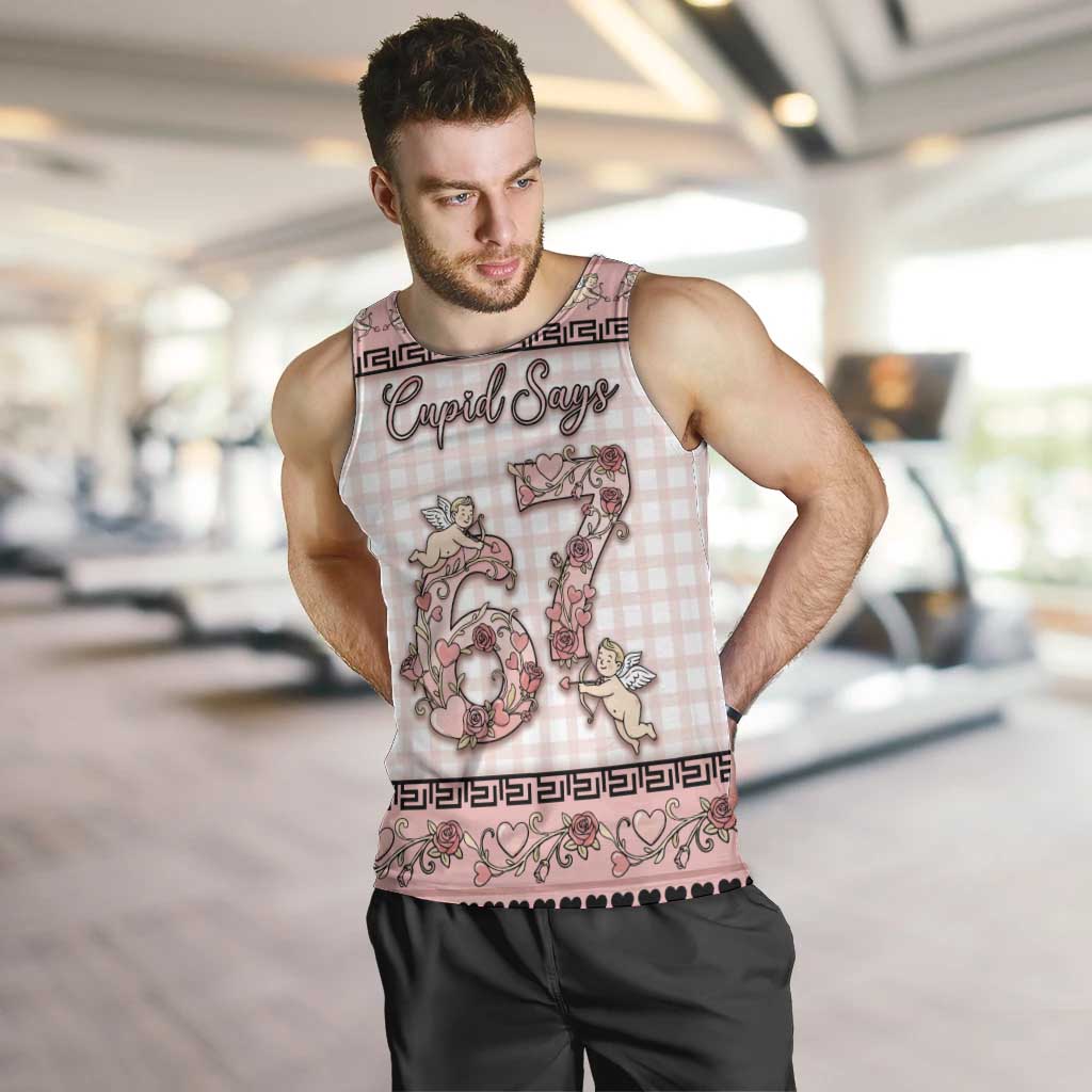 Personalized 67 Valentine's Day Men Tank Top Vintage Rose And Cupid