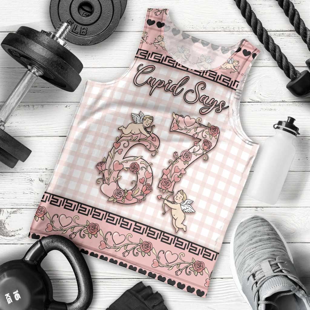 Personalized 67 Valentine's Day Men Tank Top Vintage Rose And Cupid