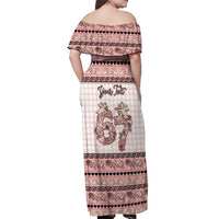 Personalized 67 Valentine's Day Off Shoulder Maxi Dress Vintage Rose And Cupid