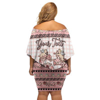 Personalized 67 Valentine's Day Off Shoulder Short Dress Vintage Rose And Cupid