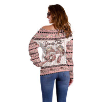 Personalized 67 Valentine's Day Off Shoulder Sweater Vintage Rose And Cupid