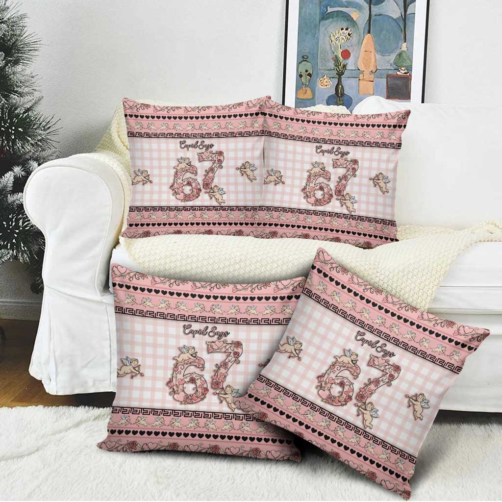 67 Valentine's Day Pillow Cover Vintage Rose And Cupid
