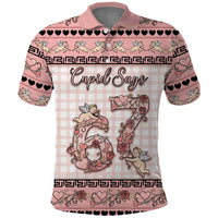 Personalized 67 Valentine's Day Polo Shirt Vintage Rose And Cupid
