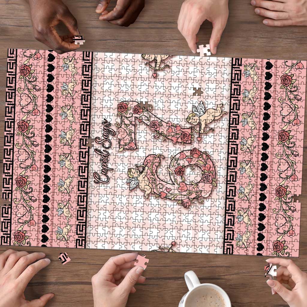 67 Valentine's Day Puzzle Vintage Rose And Cupid