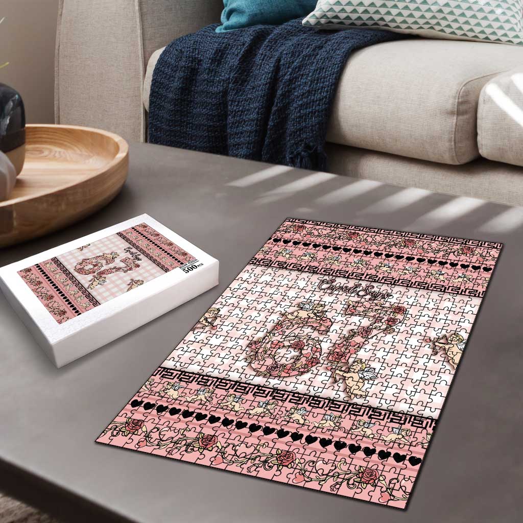 67 Valentine's Day Puzzle Vintage Rose And Cupid