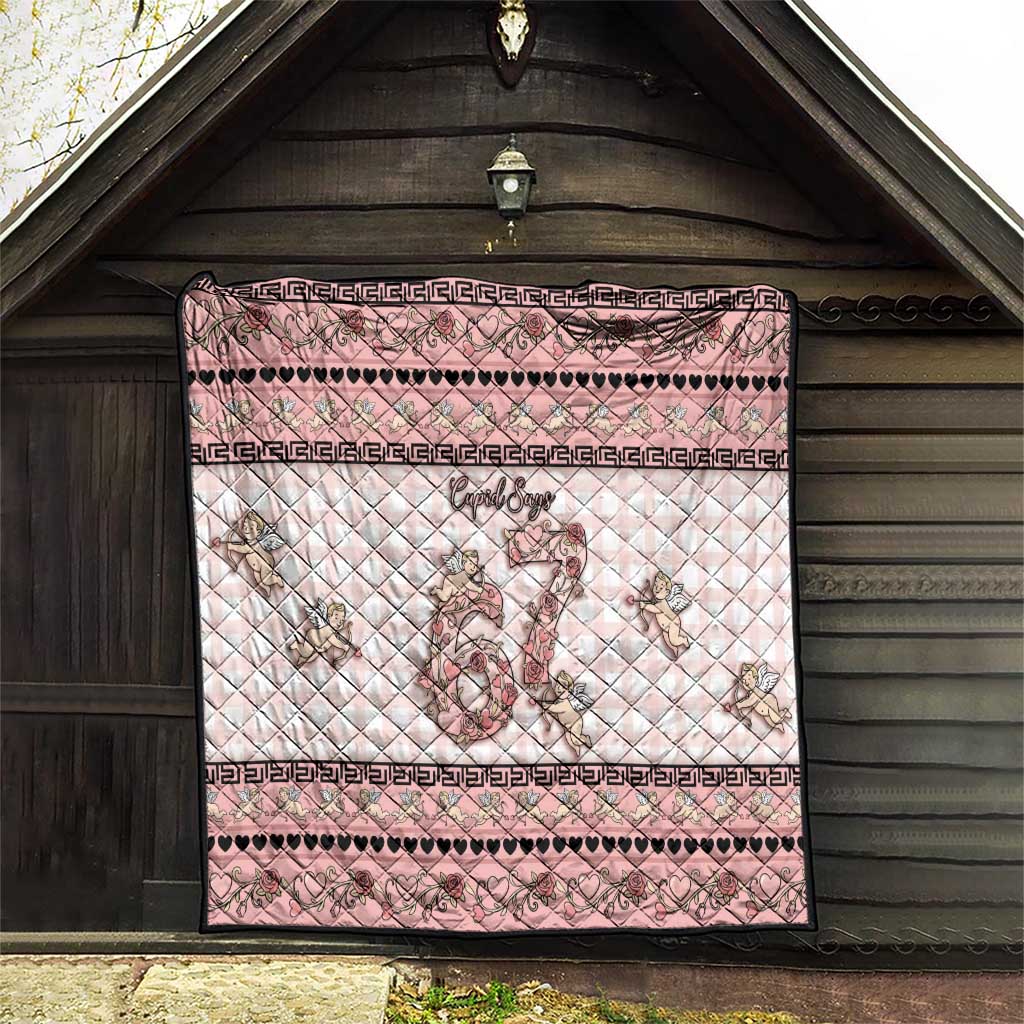 67 Valentine's Day Quilt Vintage Rose And Cupid
