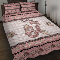 67 Valentine's Day Quilt Bed Set Vintage Rose And Cupid