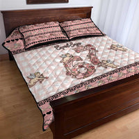 67 Valentine's Day Quilt Bed Set Vintage Rose And Cupid