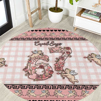 67 Valentine's Day Round Carpet Vintage Rose And Cupid
