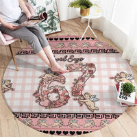 67 Valentine's Day Round Carpet Vintage Rose And Cupid