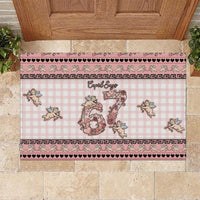 67 Valentine's Day Rubber Doormat Vintage Rose And Cupid