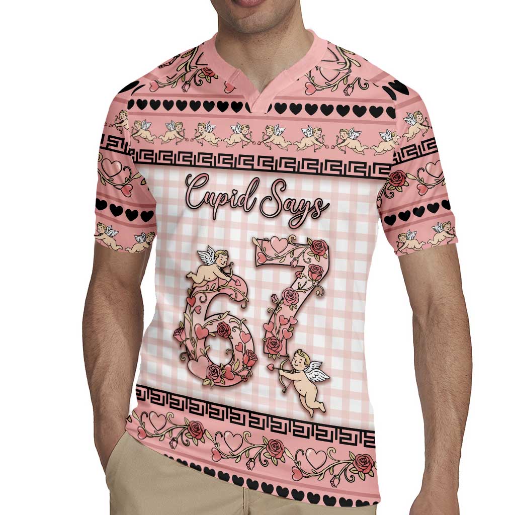 Personalized 67 Valentine's Day Rugby Jersey Vintage Rose And Cupid