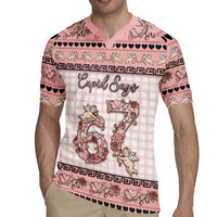 Personalized 67 Valentine's Day Rugby Jersey Vintage Rose And Cupid
