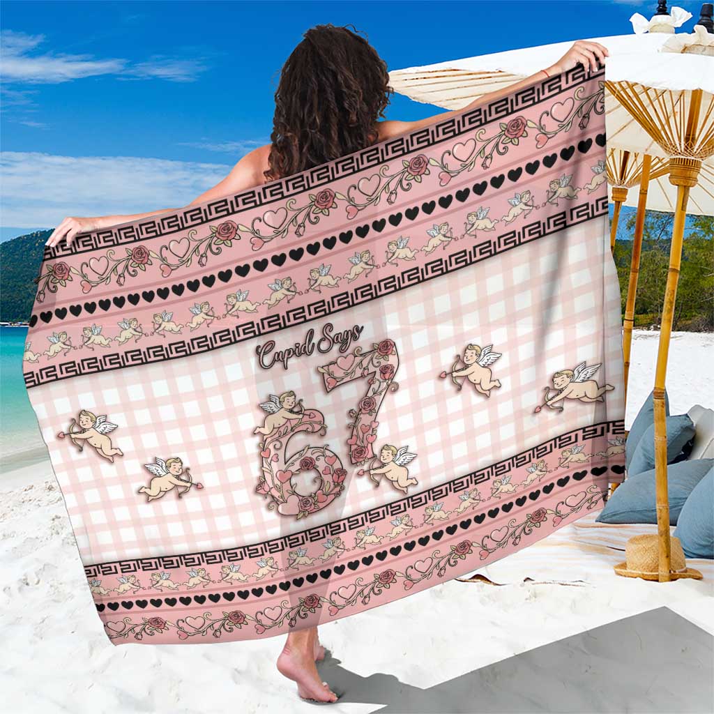 67 Valentine's Day Sarong Vintage Rose And Cupid