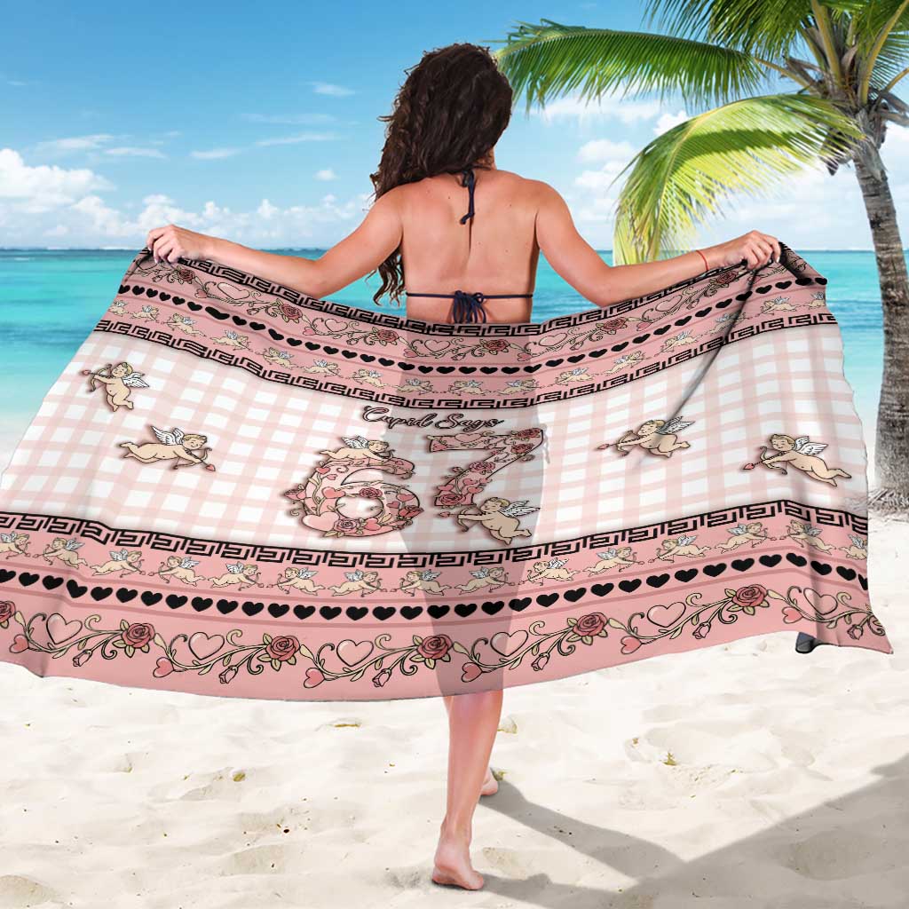67 Valentine's Day Sarong Vintage Rose And Cupid