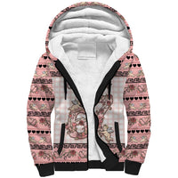 Personalized 67 Valentine's Day Sherpa Hoodie Vintage Rose And Cupid