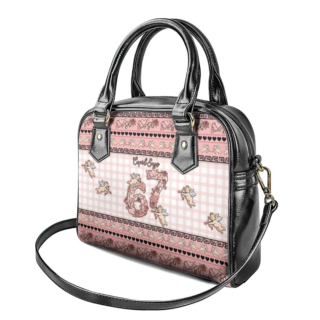 67 Valentine's Day Shoulder Handbag Vintage Rose And Cupid