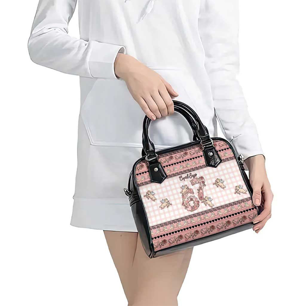 67 Valentine's Day Shoulder Handbag Vintage Rose And Cupid