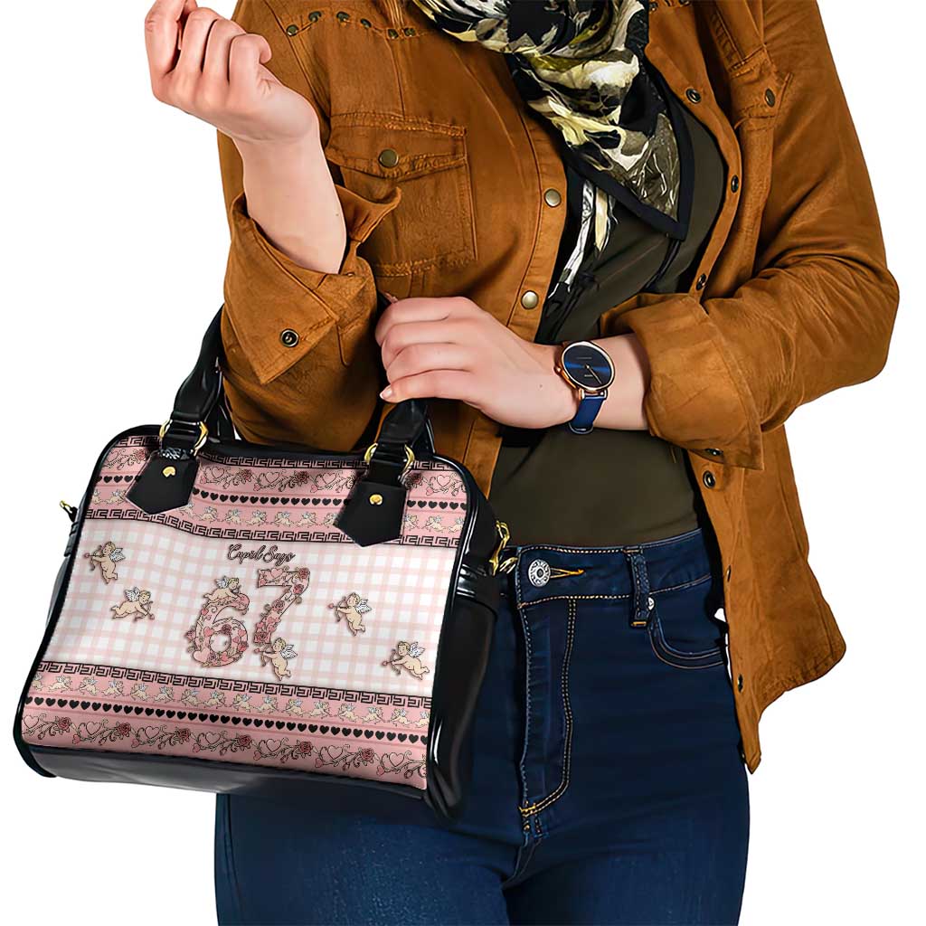 67 Valentine's Day Shoulder Handbag Vintage Rose And Cupid