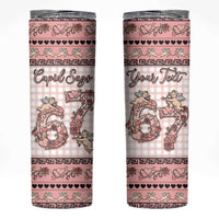 Personalized 67 Valentine's Day Skinny Tumbler Vintage Rose And Cupid