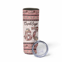 Personalized 67 Valentine's Day Skinny Tumbler Vintage Rose And Cupid
