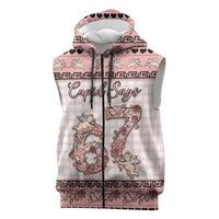 Personalized 67 Valentine's Day Sleeveless Zip Hoodie Vintage Rose And Cupid