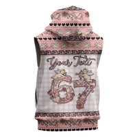 Personalized 67 Valentine's Day Sleeveless Zip Hoodie Vintage Rose And Cupid