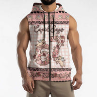 Personalized 67 Valentine's Day Sleeveless Zip Hoodie Vintage Rose And Cupid