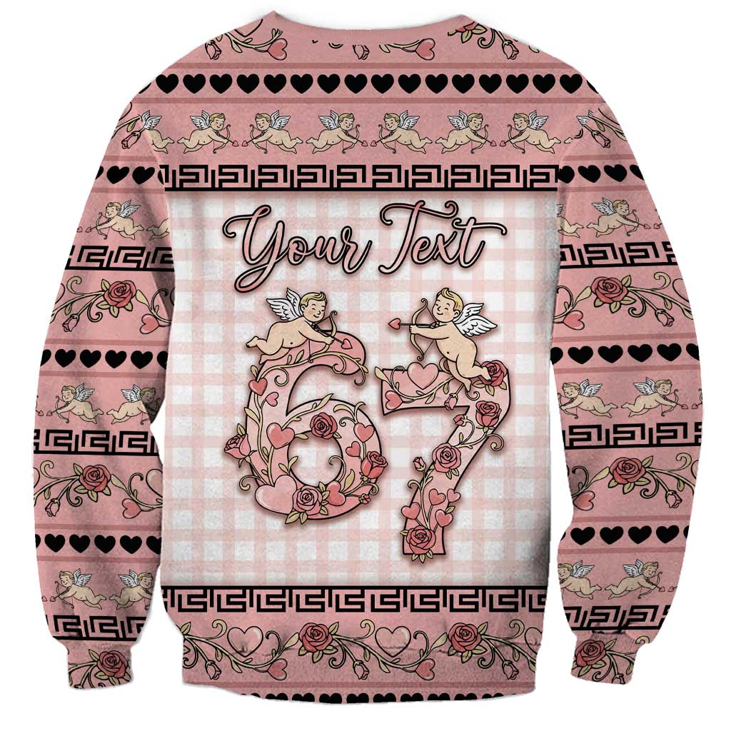 Personalized 67 Valentine's Day Sweatshirt Vintage Rose And Cupid