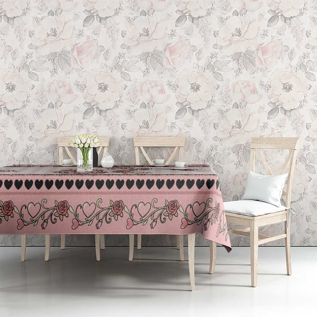 67 Valentine's Day Tablecloth Vintage Rose And Cupid
